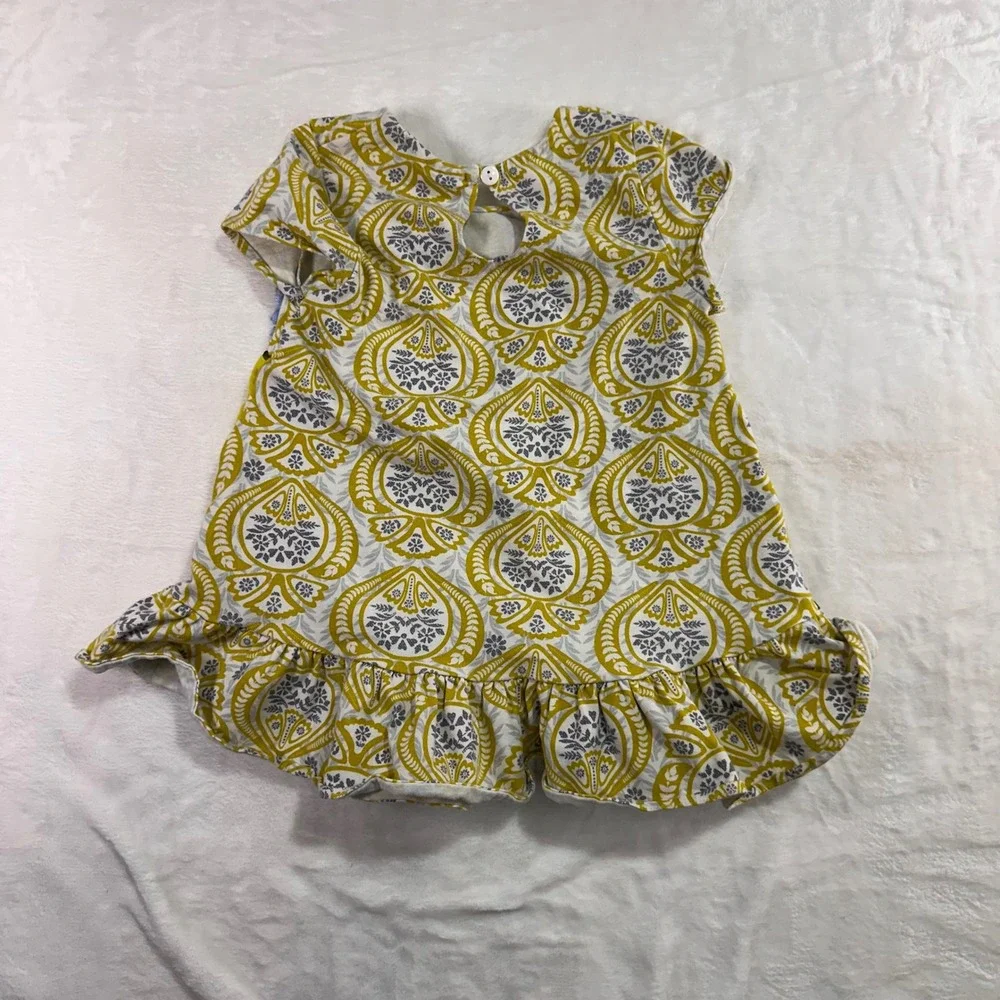 Emily Rose Ruffle Flower Dressy 6 Chartreuse Damask Short Sleeve Girls